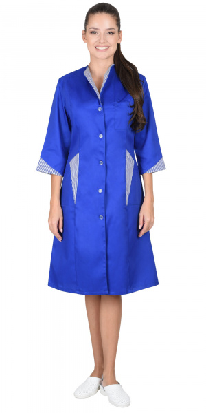 Халат женский "Марлен-2" васильковый (тк.Смесовая,210)